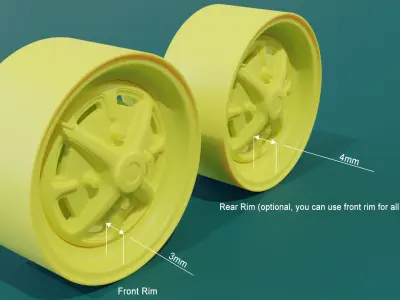 car wheel print ready 3D print model