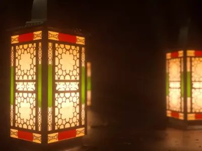 arabic lantern Low-poly 3D model