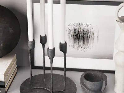 Decorative set 5 shelf 3D model