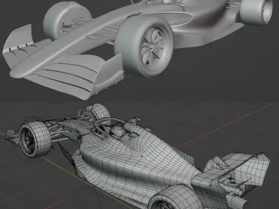 Formula 1 2022 Concept Print Ready with Rollable Wheels 3D print model