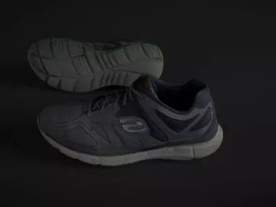 Pair of Sneakers Low-poly 3D model get