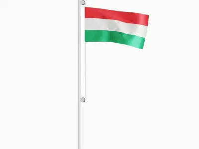 Flag of the Hungary  Low-poly 3D model
