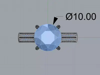 Solitaire Ring 3D print model 8