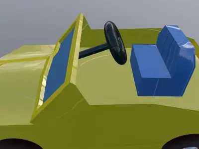 Game Ready Car paper Low-poly 3D model