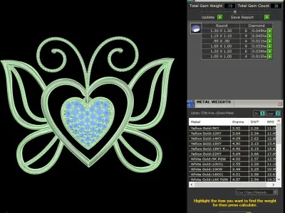 light weight yellow gold  diamond pendent -DOC-P8076 3D print model