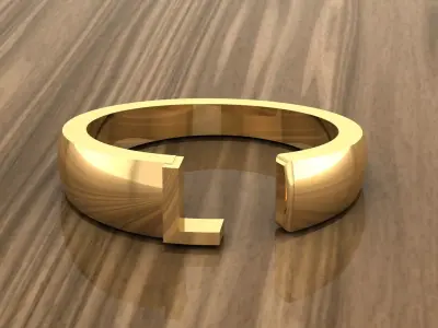 Alphabet Ring L 3D print model