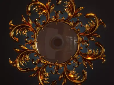 Round Frame With Oak Leaves  Free 3D model