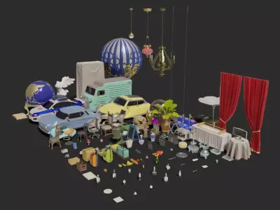 Overwatch Props Pack Low-poly 3D model