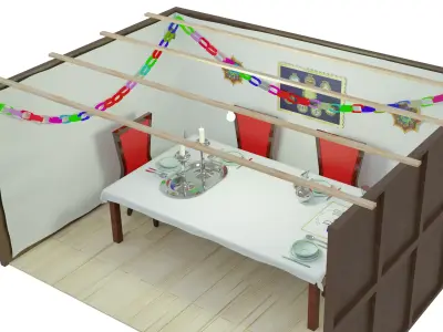 3D Succah sims dining room 3D model