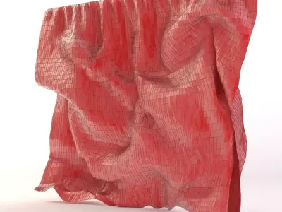 El Anatsui Red Block Curtain 3D model