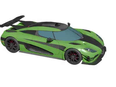 Hyper Sports Car Low-poly 3D model