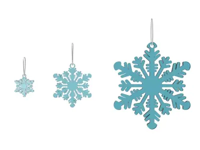 ChristmasTree Decoration Snowflakes Collection 3D model
