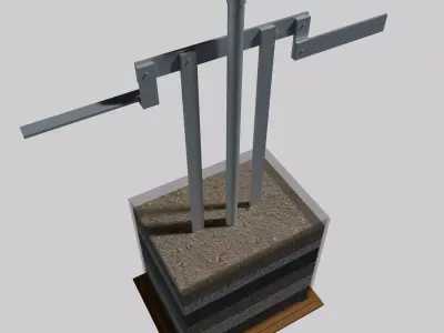 Plate Earth Electrode Low-poly 3D model