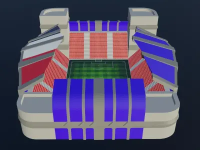 Football Stadium - France Low-poly 3D model