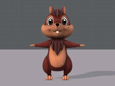Squirrel V02 Low-poly 3D model