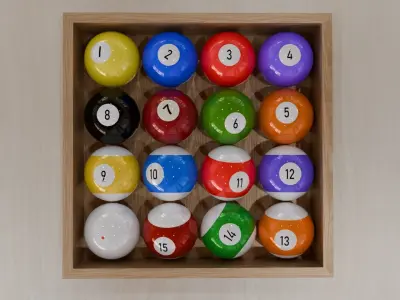 Billiard Balls low-poly 3d model 3D model