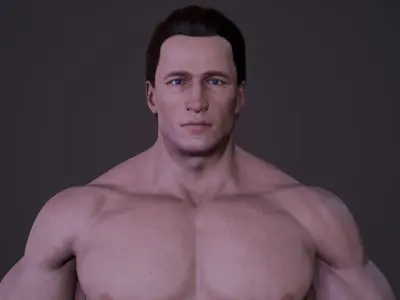 Bodybuilder v02 Low-poly 3D model