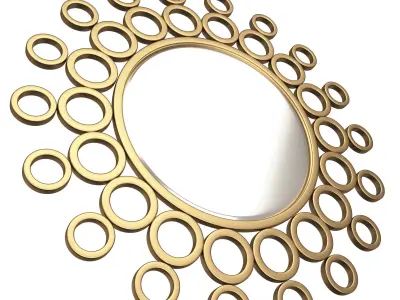 Gold Bubble Wall Mirror Low-poly 3D model