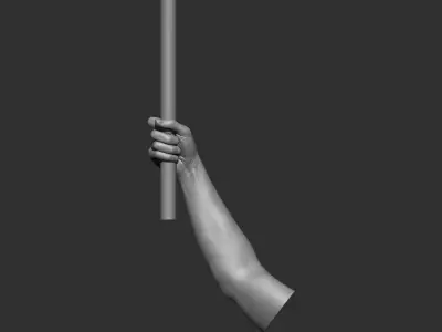 Hand holding a cylinder stick  3D Printable model 3D print model
