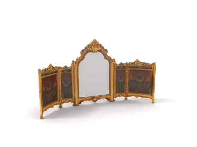Ornate Gold Mirror model pack Low-poly 3D model