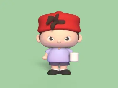 Boy Holding a Mug 3D print model