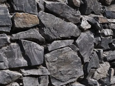Ultra realistic Decorative dark stone wall 3D model