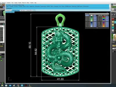 Luxury Chinese Dragon Dog Tag Pendant 3630 3D print model