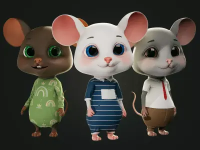 GAME-READY 3D Character - Mouse John Low-poly 3D model