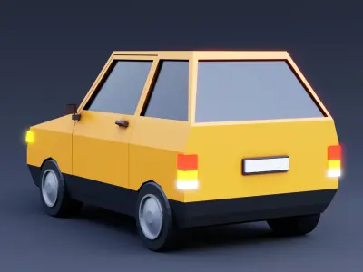 Stylized Low Poly Compact Urban Car - Game Ready Model Low-poly 3D model