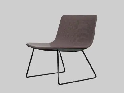 PATO LOUNGE SLEDGE-fabric brown Low-poly 3D model