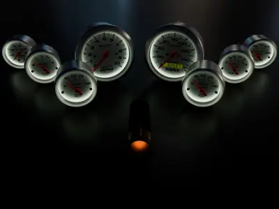 AutoMeter Ultra-Lite Gauge Pack Low-poly 3D model