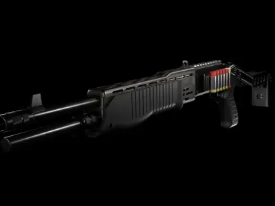 SPAS-12 Shotgun Low-poly 3D model