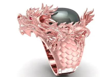 LUXURY FENGSHUI DRAGON RING FOR MEN 1906 3D print model