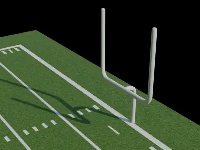 Football field Low-poly 3D model