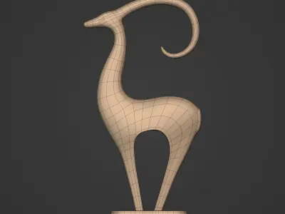 Abstract Deer Figurine - Ready for 3D Printing Low-poly 3D model