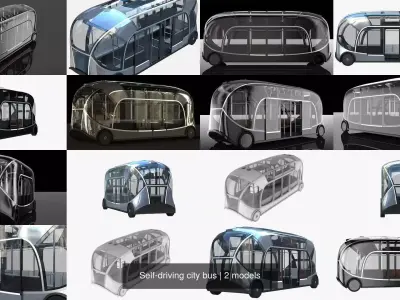 Self-driving city bus 3D Model Pack