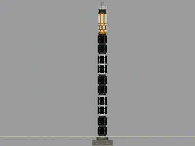 GSM and Solar Tower 3D model