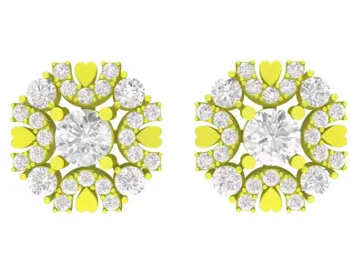 5900 Hongkong luxury diamond earrings 3D print model