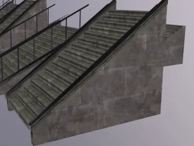Stairs Gothic Pack Low-poly 3D model