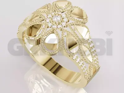 Jewelry Diamond Ring Model RG105 Free 3D print model