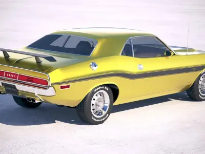 Dodge Challenger 1970 with interior 3D model