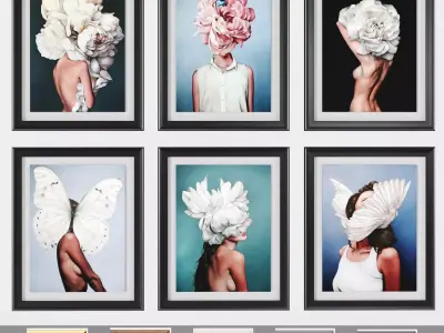 Art Frams 12- 6 Art Flower Head Woman 3D model