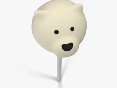 Cake Pop Bear Low-poly 3D model