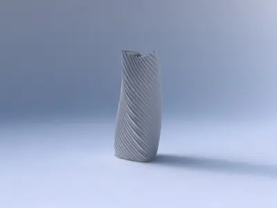 Vase twist curved tipping triangle 2 with bent extruded lines 2 3D print model