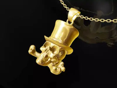 Hooded Skull Gold Pendant Jewelry 3D print model