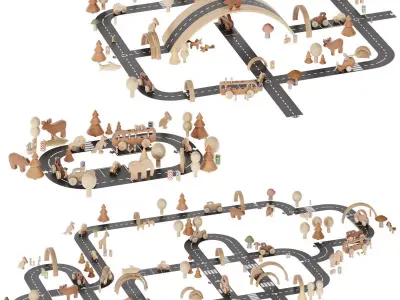 children decor set 14 3D model