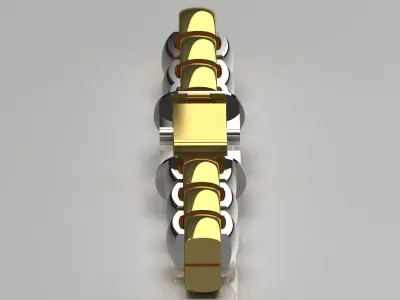 Luxury two-tone gold chain model bg0040 3D print model