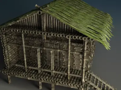 Bamboo Houses  3D model
