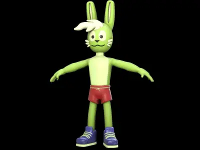 Cartoon Character Hare Low-poly 3D model