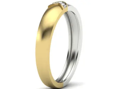 ring 3dm Render details two tone diamond 3D print model